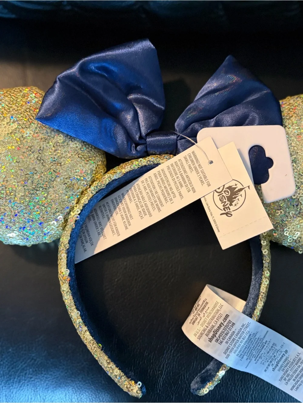 Walt Disney World 50th Anniversary EARidescent Navy Shimmer Minnie Ears Headband